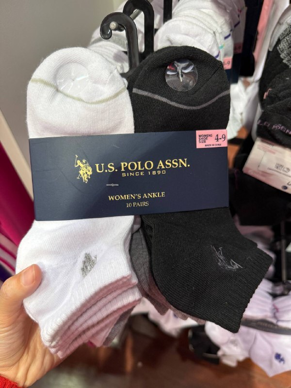 [U] POLO ASSN BWGC 27V0033AA WOMEN'S ATHLETIC CUSHION ANKLE SOCKS, 786662522141 (UPN24)