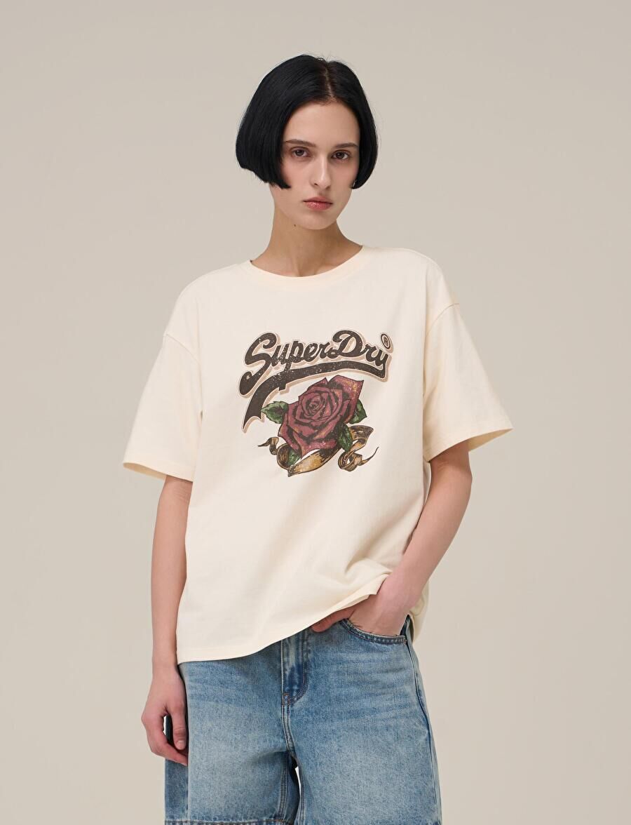 【直播】Superdry LX041033 VINTAGE ROSE 女裝短袖上衣(SDFISCP90)