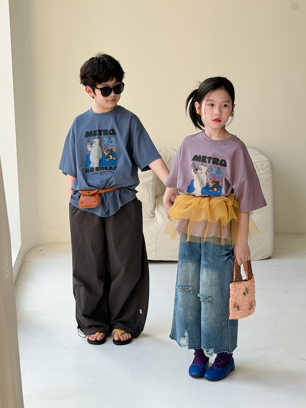 兩色熊熊企鵝地鐵上衣