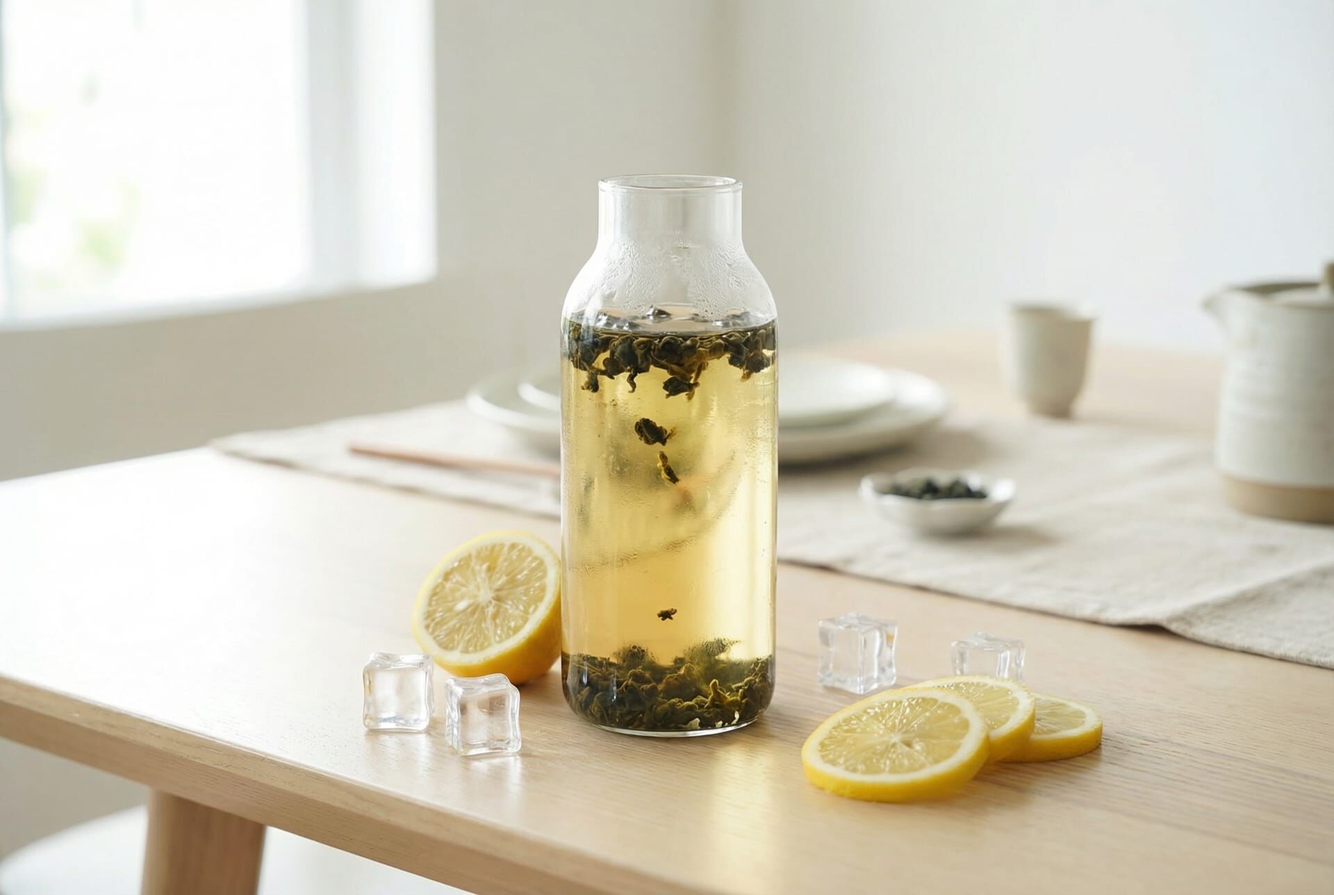 冷泡茶製作情境，展示較溫和的沖泡方式