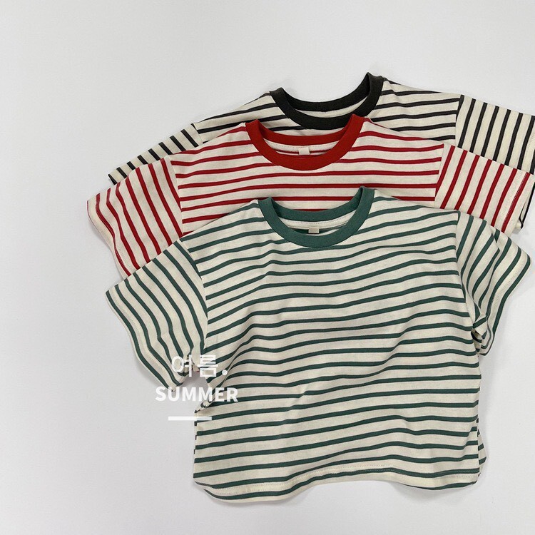 經典三色條紋領口滾邊TEEꕀꕀꕀ