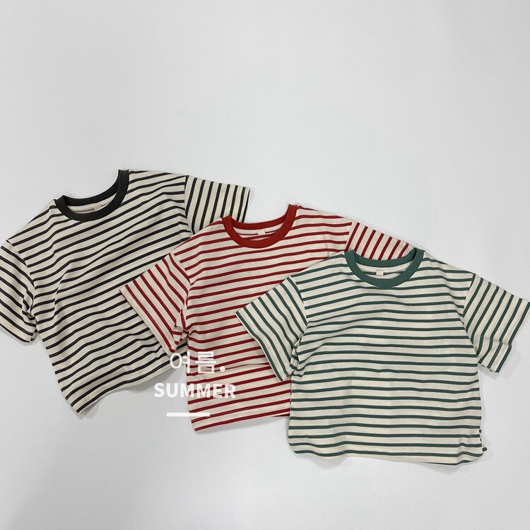 經典三色條紋領口滾邊TEEꕀꕀꕀ