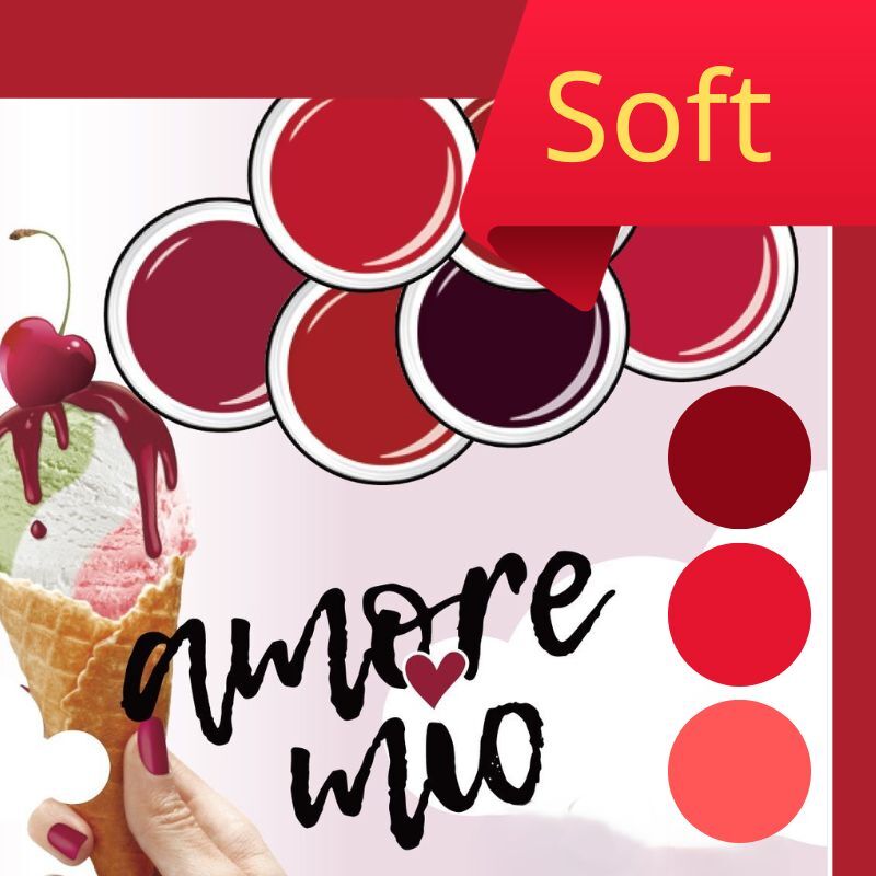 (紅色系) LCN  soft gel set  軟膠