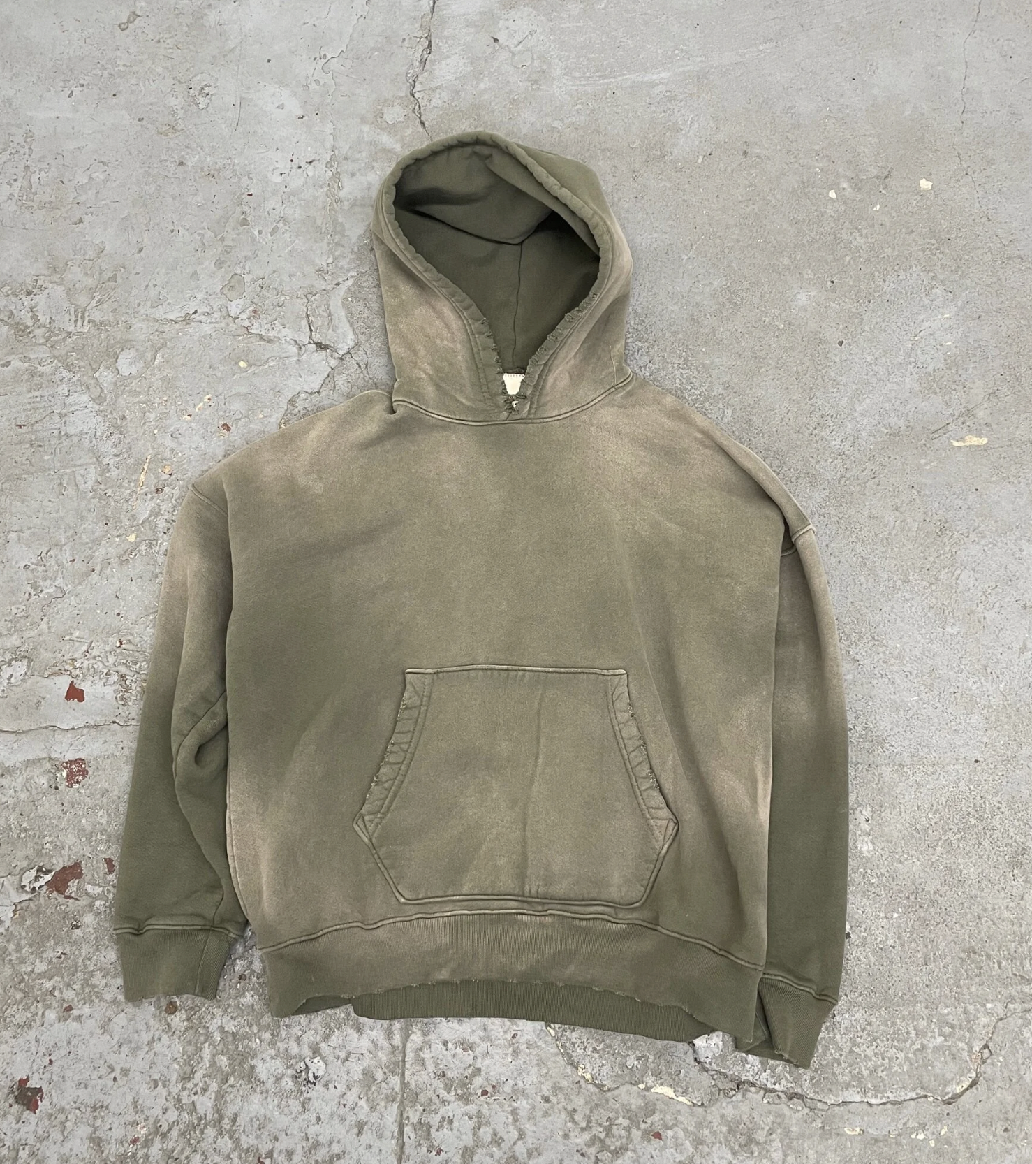 [現貨] MOOJIMOOJI OVERSIZED CROP HOODIE | AGED OLIVE GREEN