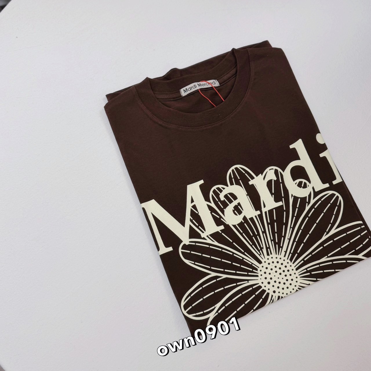 【OWN】MARDI MERCREDI 春夏 休閒 短袖 上衣 雛菊 單一尺寸 咖啡 米白 奶油