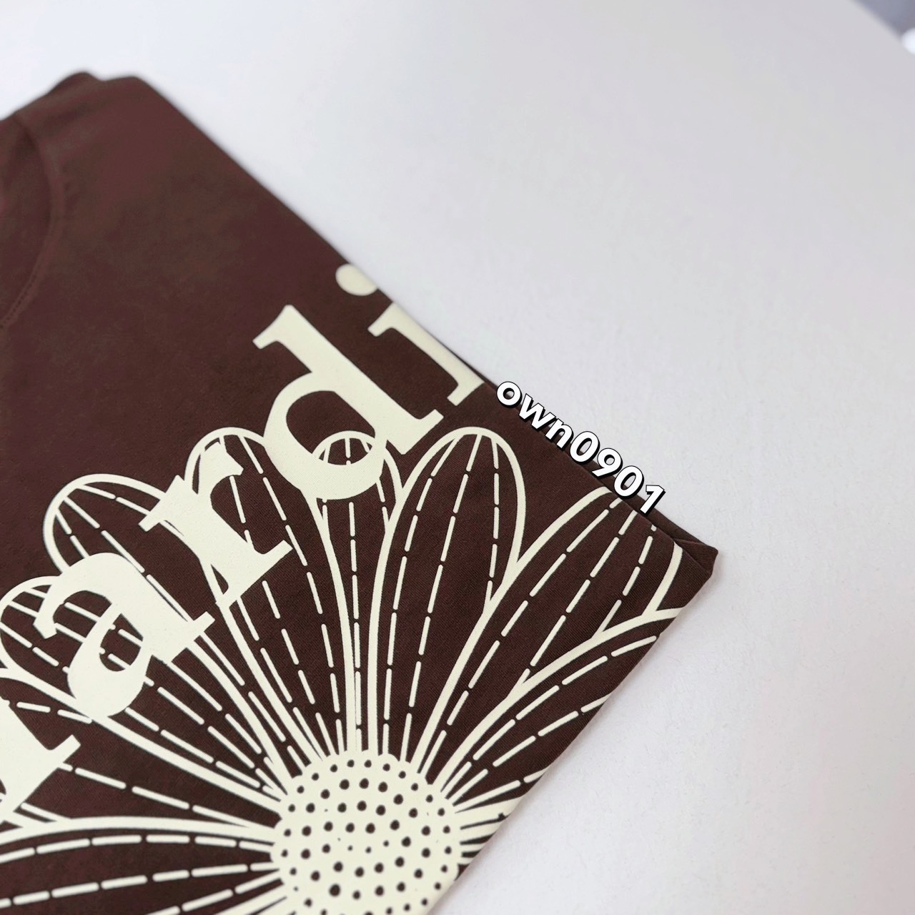 【OWN】MARDI MERCREDI 春夏 休閒 短袖 上衣 雛菊 單一尺寸 咖啡 米白 奶油