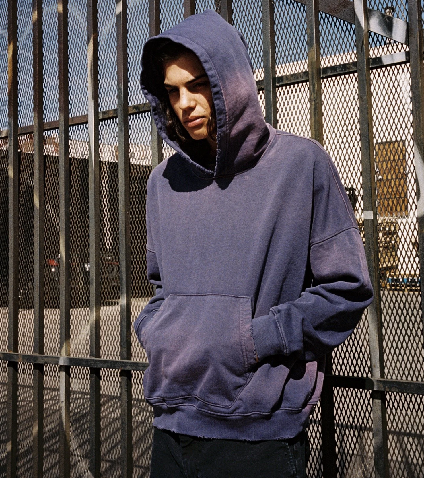 [Instock] MOOJIMOOJI OVERSIZE CROP HOODIE | AGED PURPLE