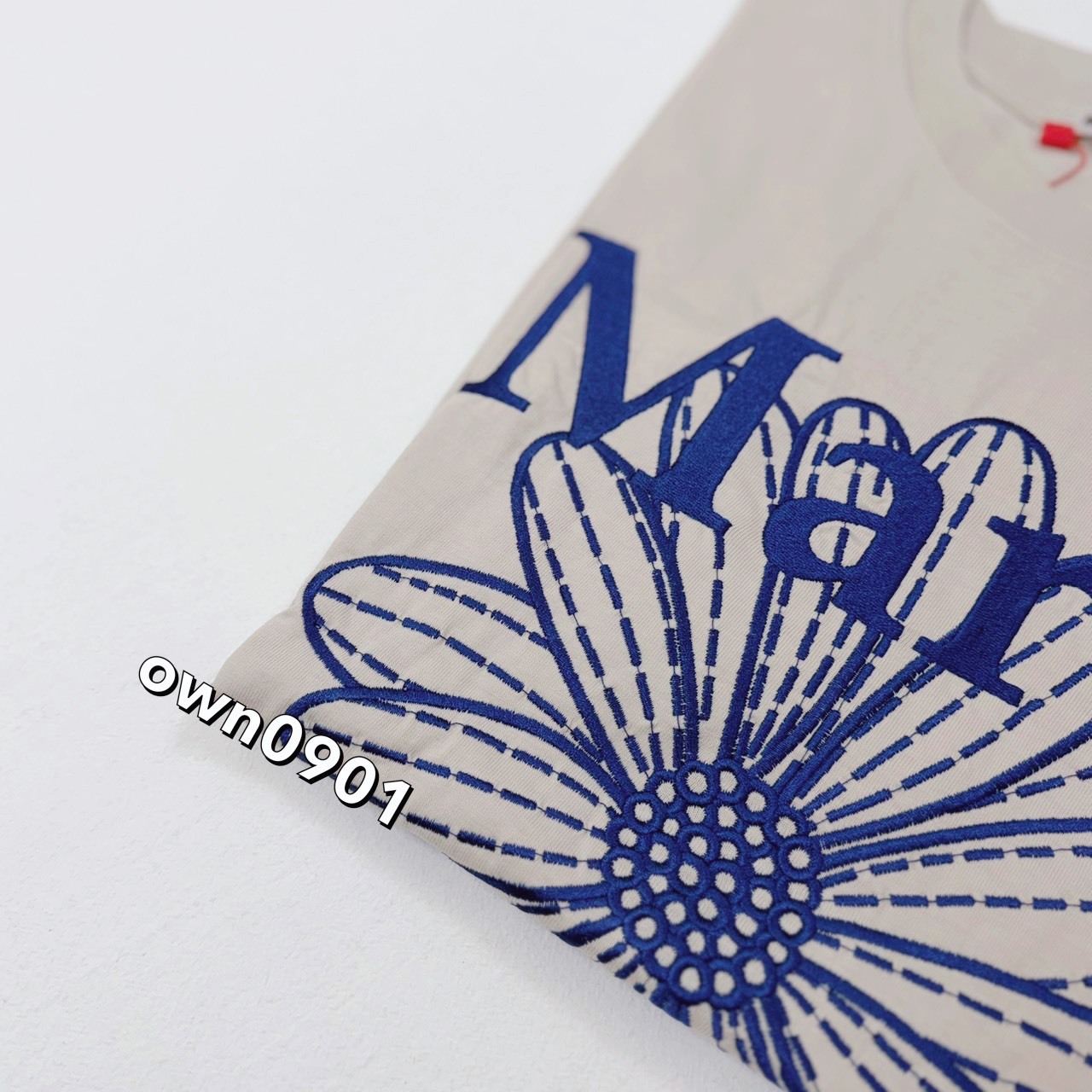 【OWN】MARDI MERCREDI 短袖 上衣 雛菊 春夏 新品 刺繡 厚磅 單一尺寸 燕麥 藍