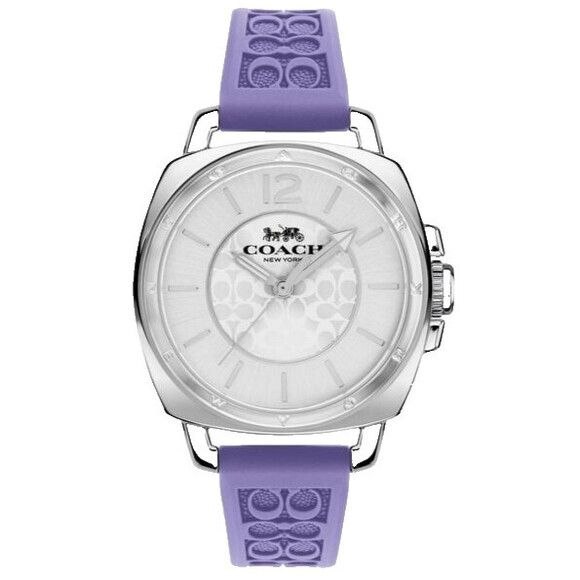 [U] COACH LILAC/SILVER 14504102 WOMEN`S BOYFRIEND LILAC SILICONE RUBBER STRAP, 885997494953 (UZZ64)