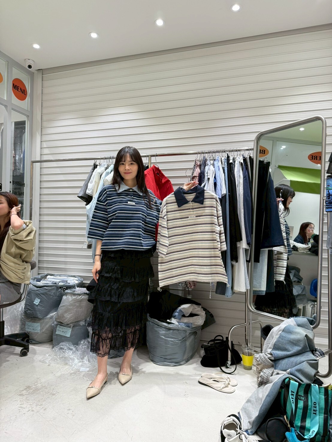 BL6035 條紋Polo中袖上衣