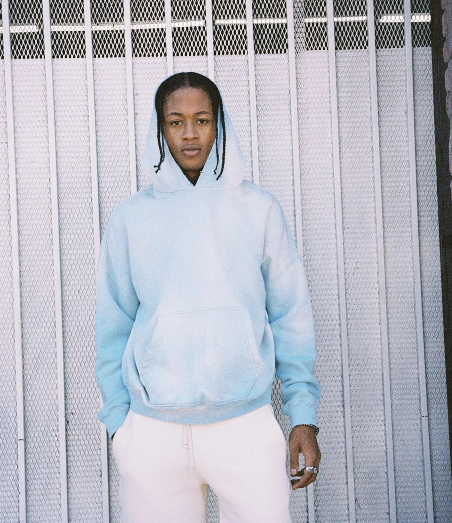 [Instock] MOOJIMOOJI OVERSIZED CROP HOODIE | AGED BABY BLUE