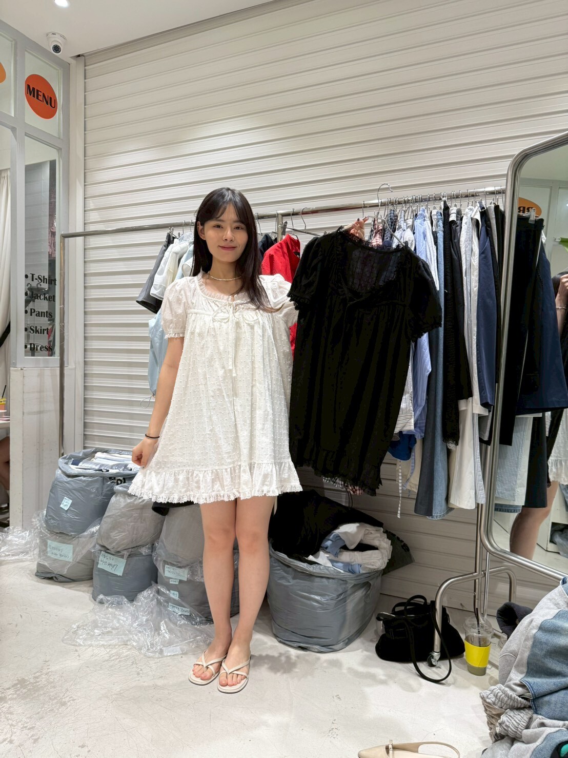 BL6011 點點洋裝蕾絲綁帶裙