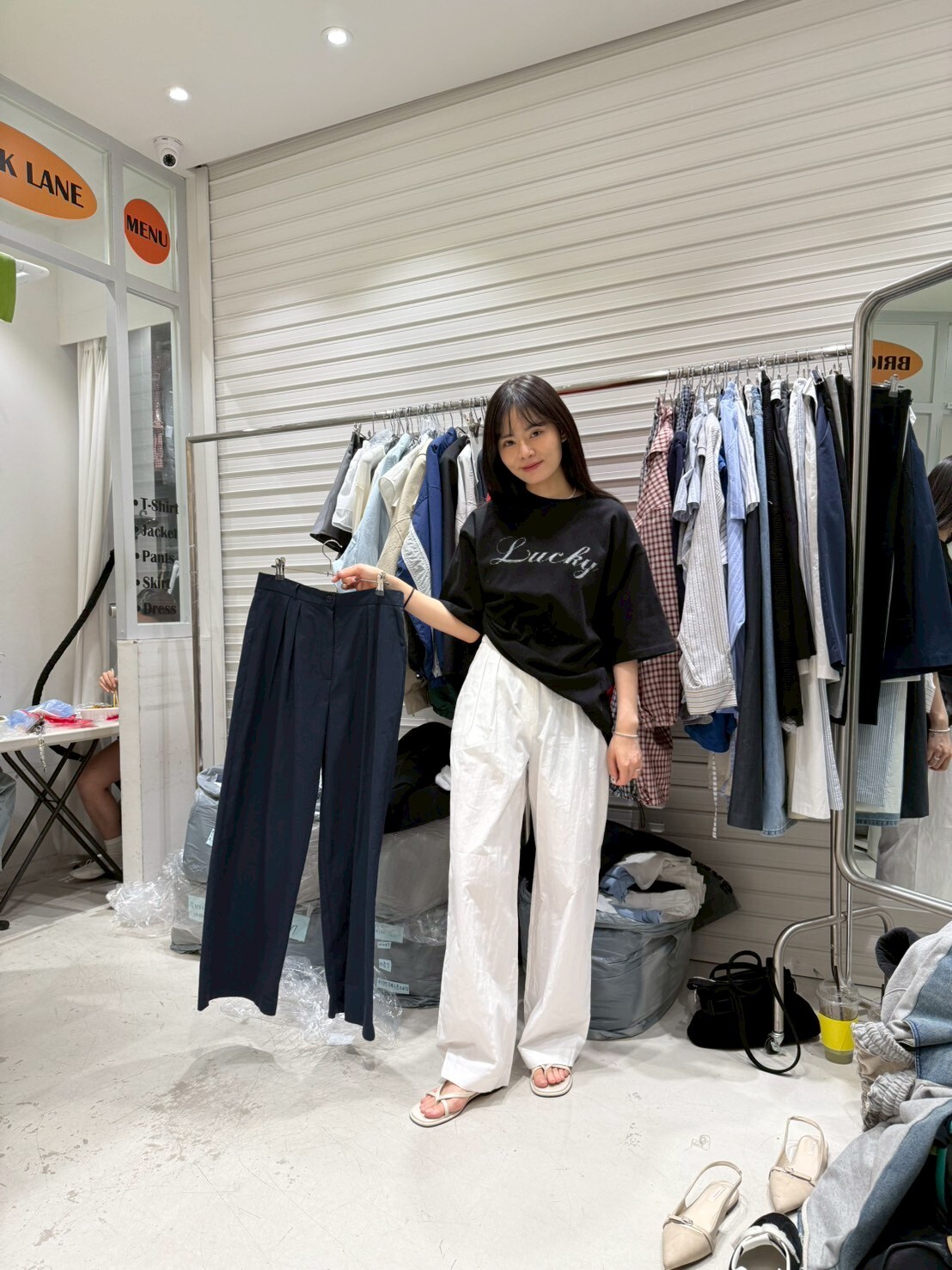 BL6022 涼爽打摺薄身長褲