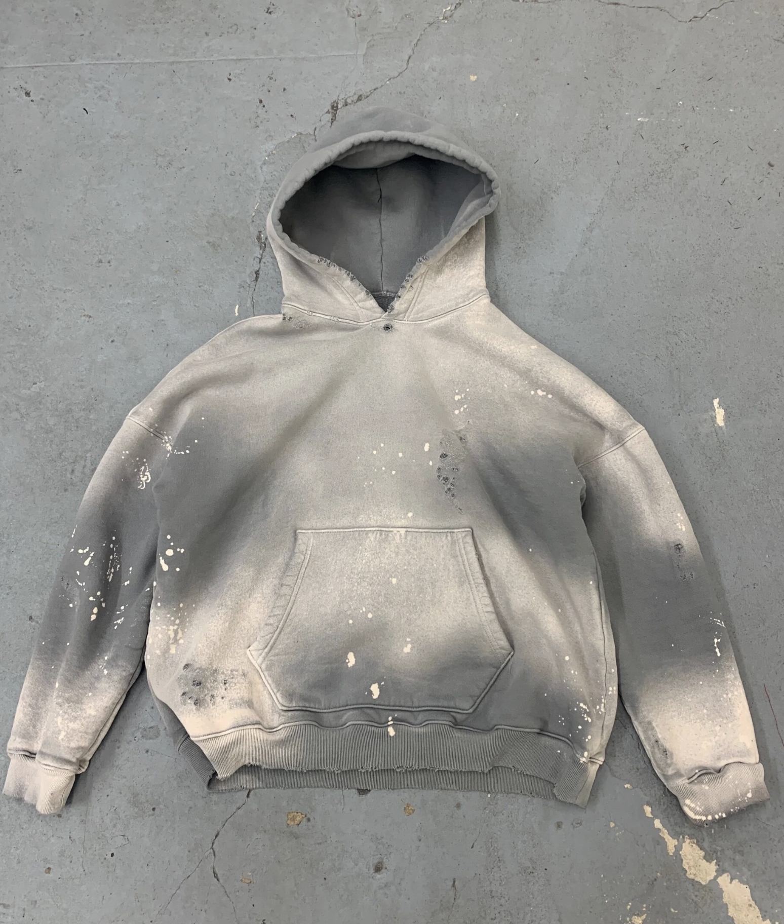 [現貨] MOOJIMOOJI OVERSIZE CROP HOODIE | SPLATTER GREY