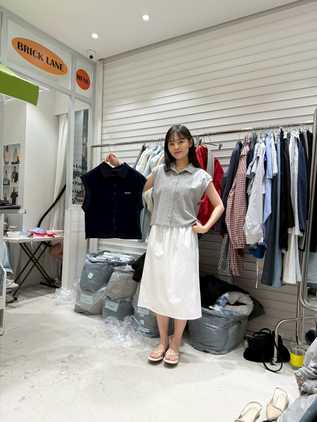 BL6007 字母棉質V領背心