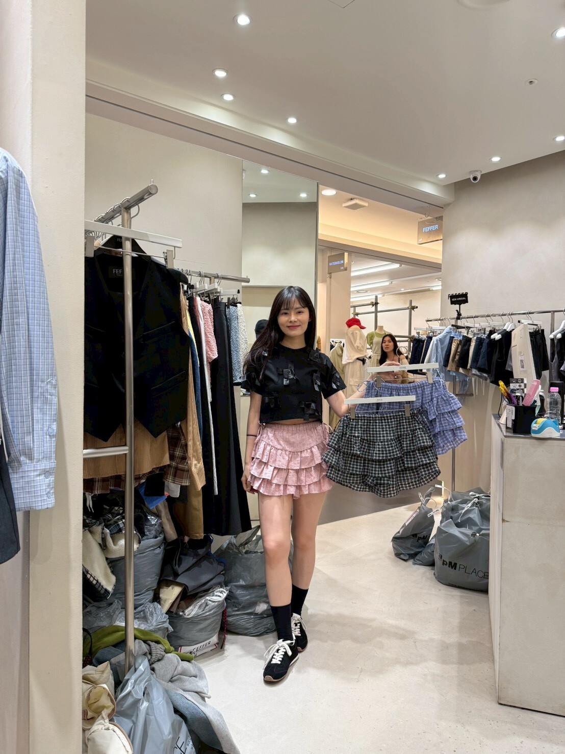 FF6022 格紋蛋糕短裙