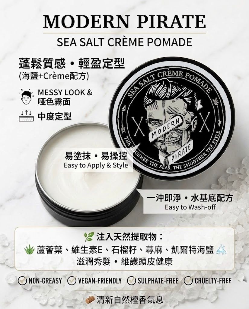 Modern Pirate Sea Salt Creme Pomade 95ml
