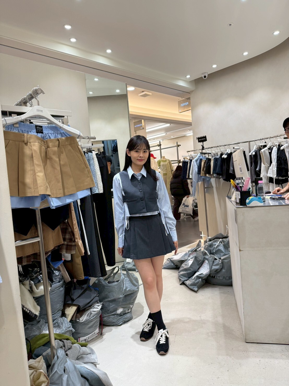 FF6016 側綁繩百褶短西裙