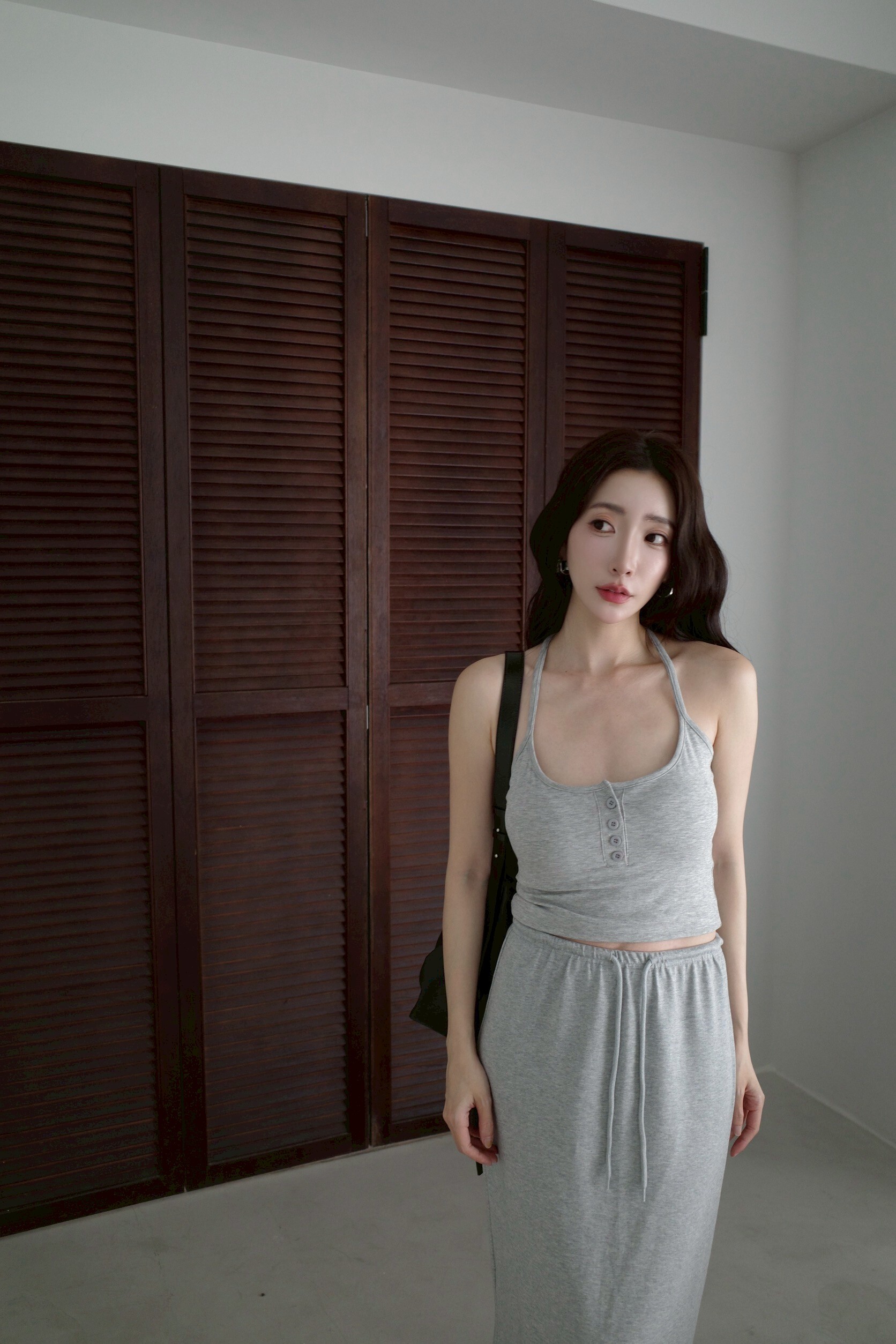 (預購)#AN62 排扣工字bratop(黑/白/花灰/棕)