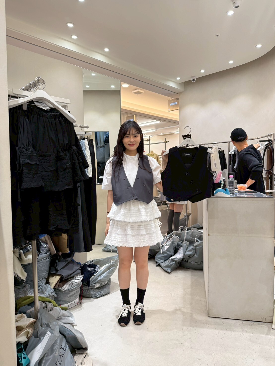 FF6002 直紋短馬甲外套