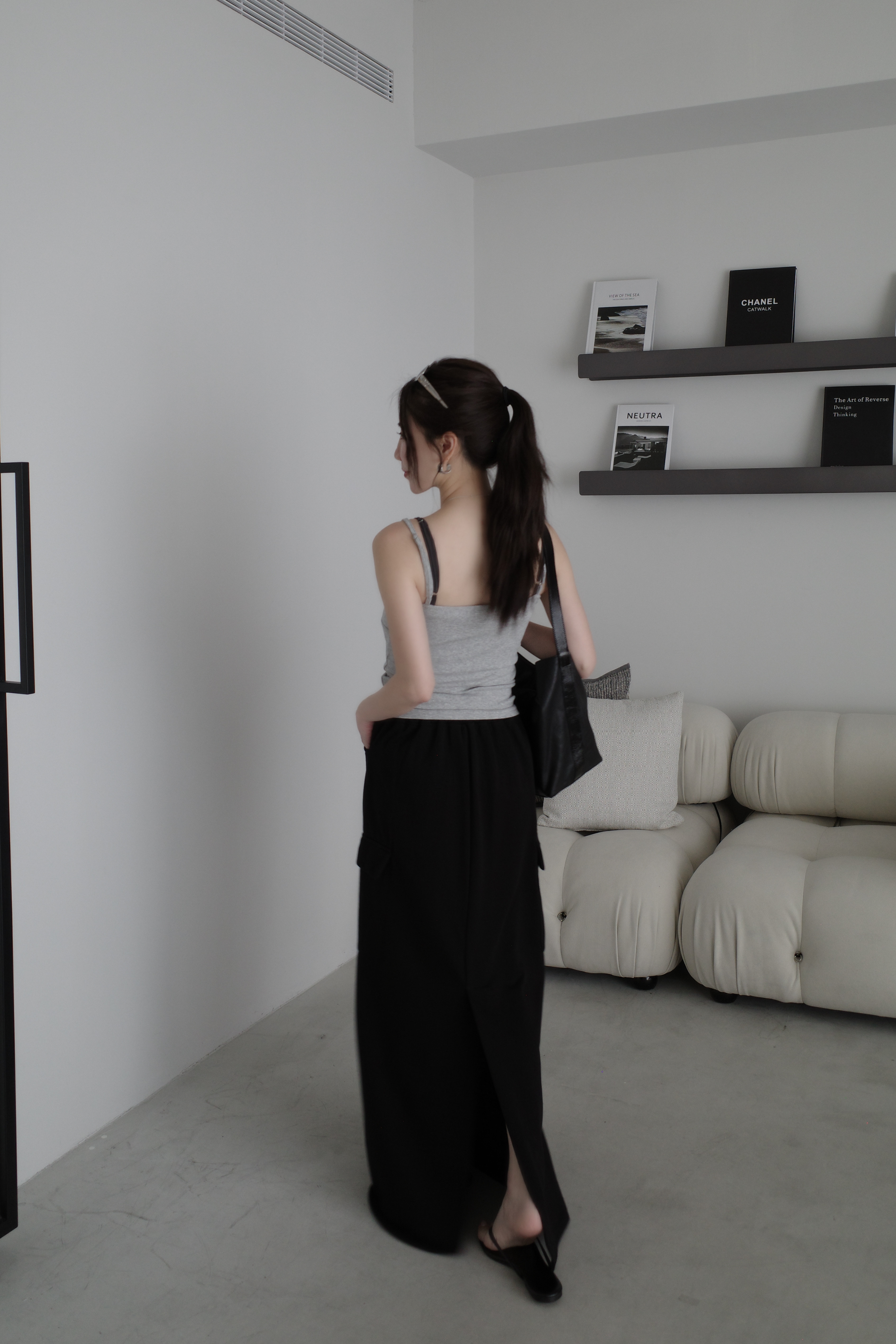 (預購)#AN88 工裝抽繩棉裙(綠/灰/黑)