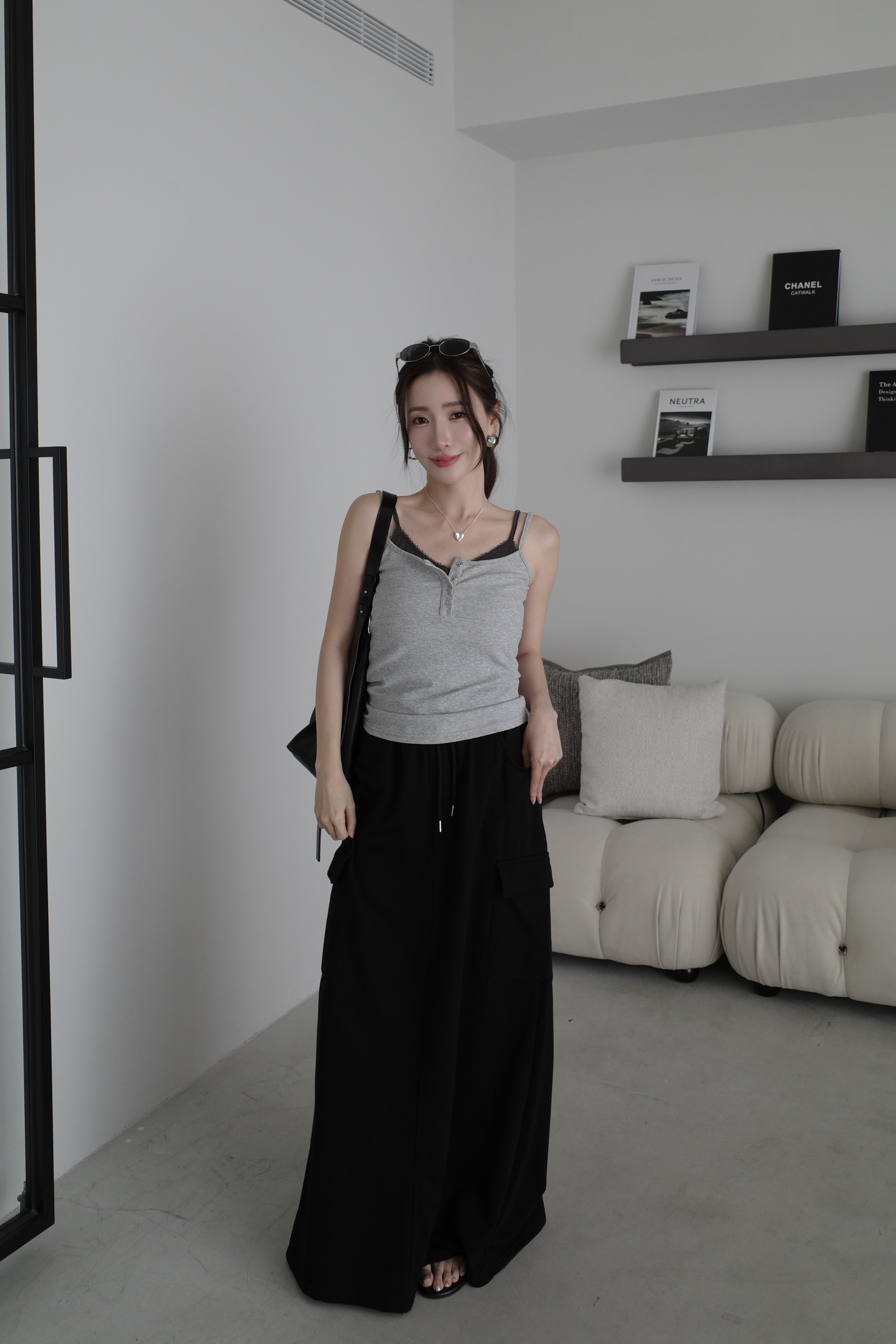 (預購)#AN88 工裝抽繩棉裙(綠/灰/黑)