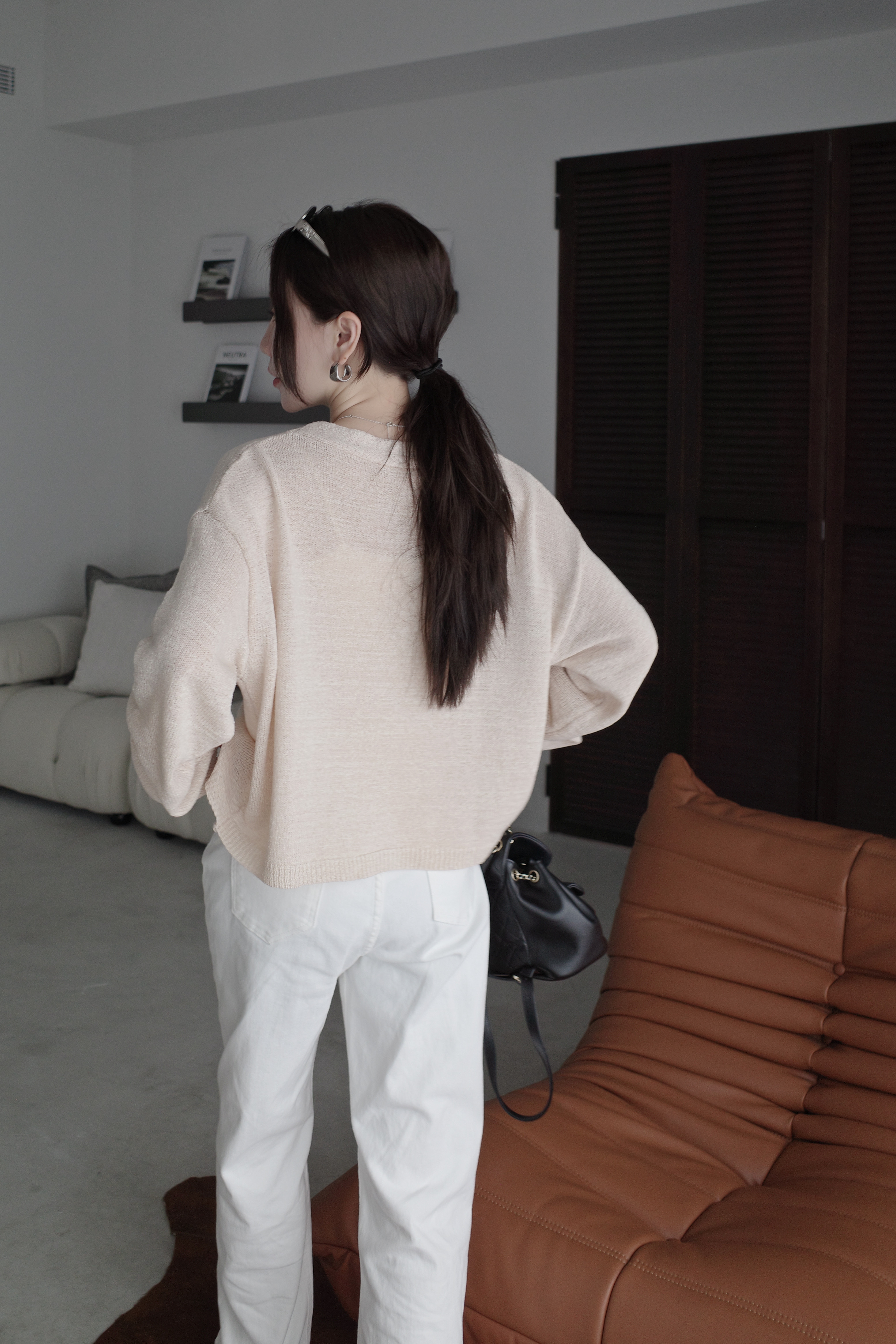 (預購)#AN87 V領排扣小外套(白/杏/淺灰/粉)