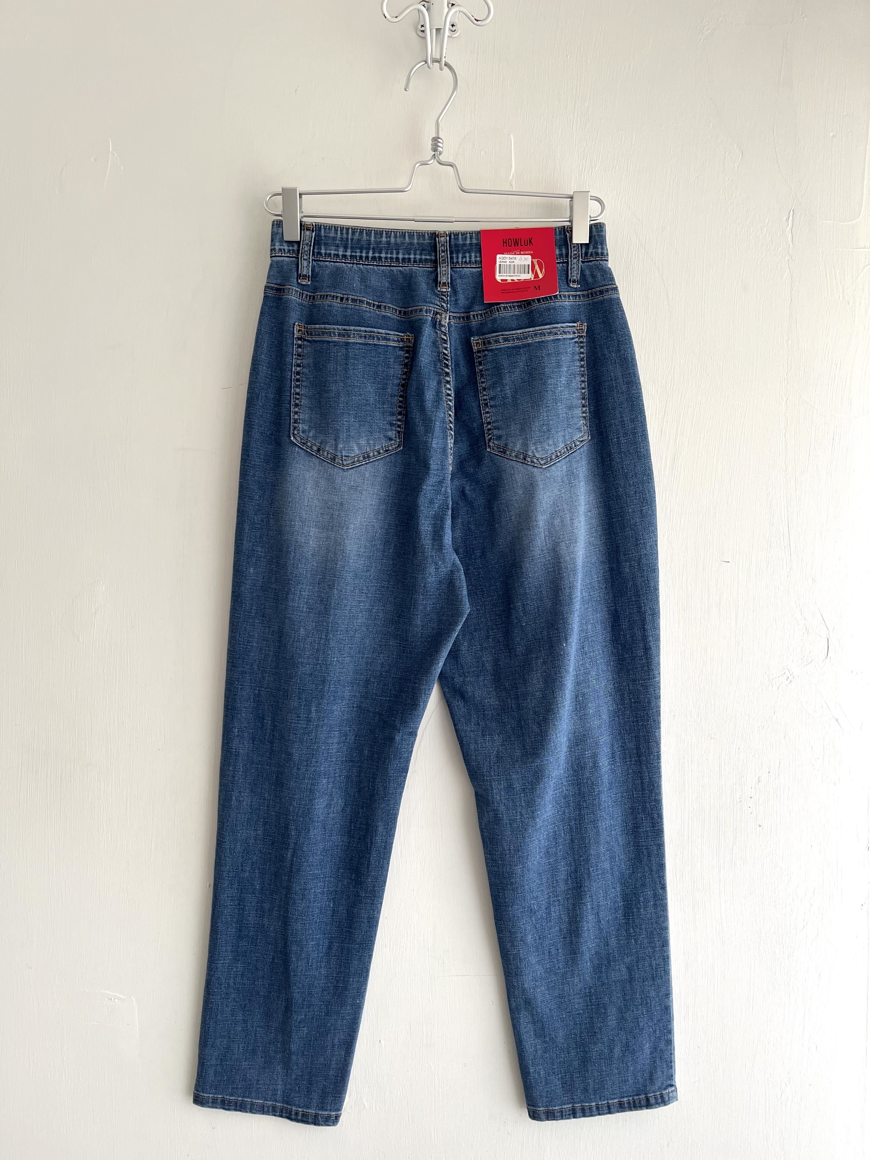 韓國製HOWLuK藍色半橡筋牛仔褲
