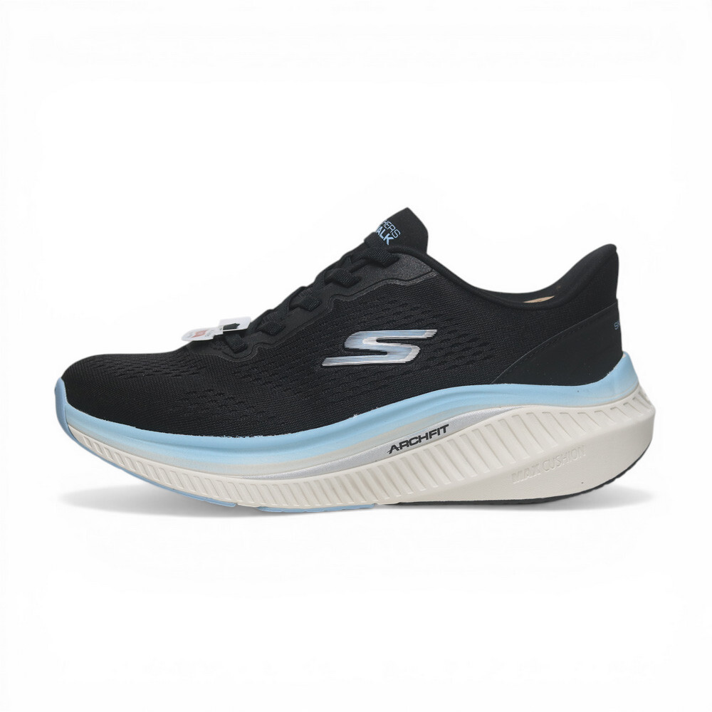 SKECHERS 健走鞋 GO WALK MAX CUSHIONING 黑水藍 足弓 免鞋帶 女 125581WBKBL