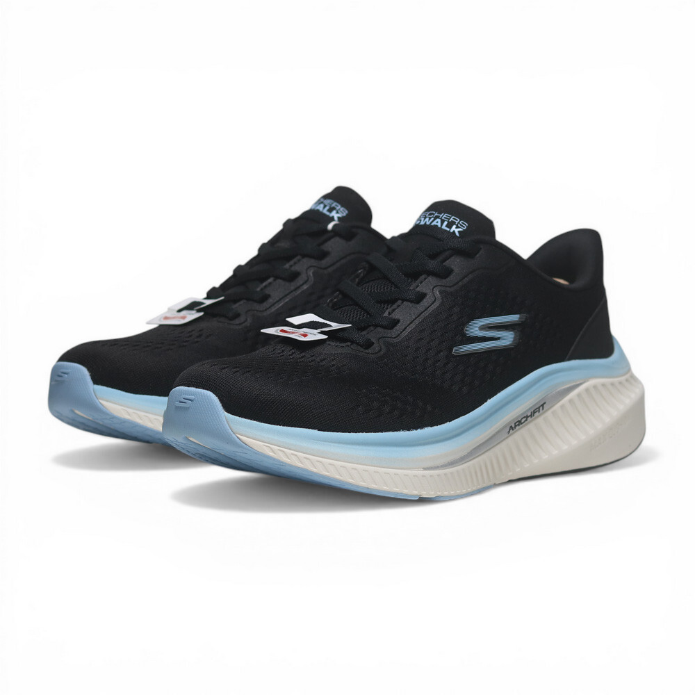 SKECHERS 健走鞋 GO WALK MAX CUSHIONING 黑水藍 足弓 免鞋帶 女 125581WBKBL