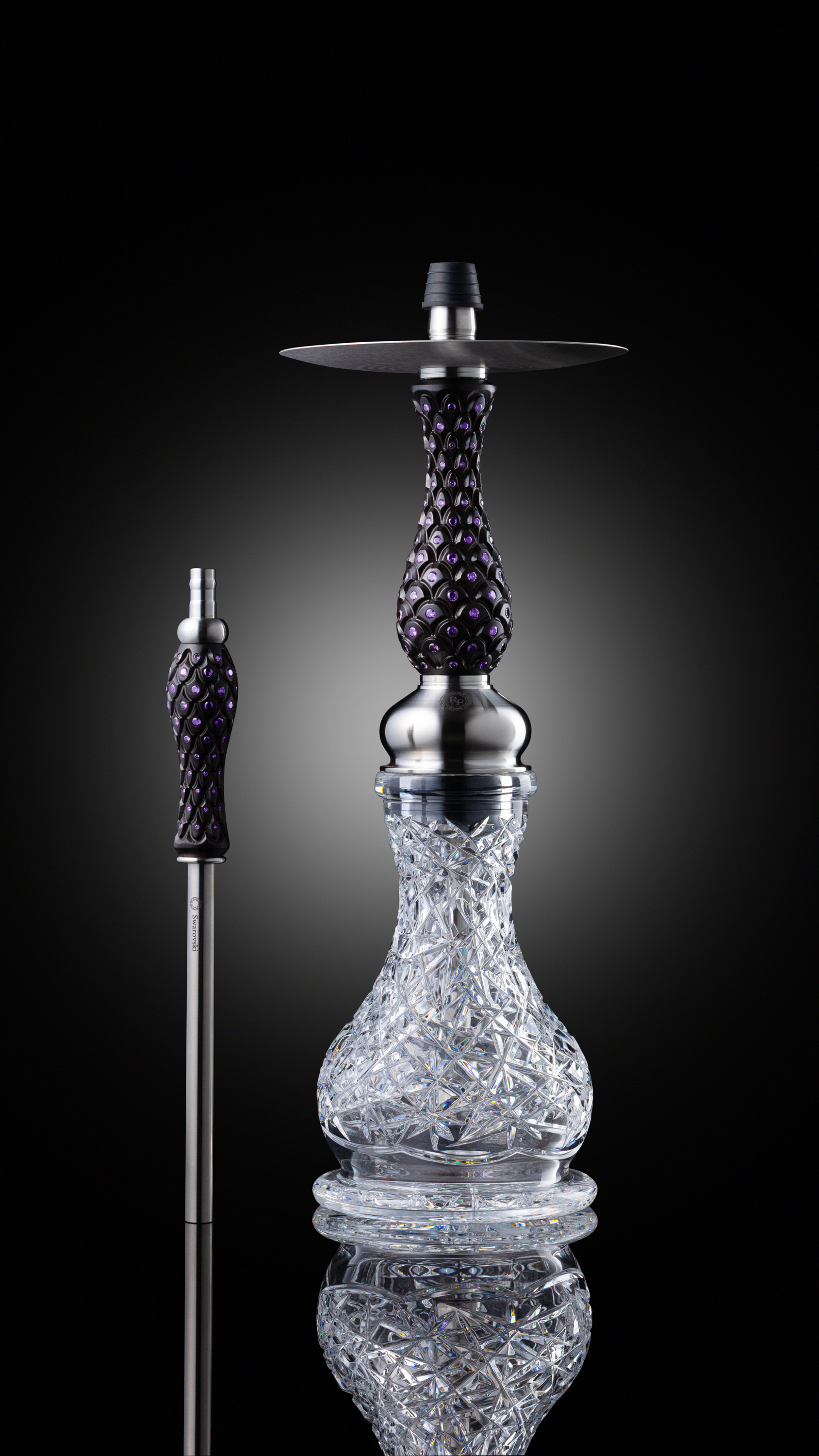 RF Hookah - Mini - Ebony - Swarovski - Purple