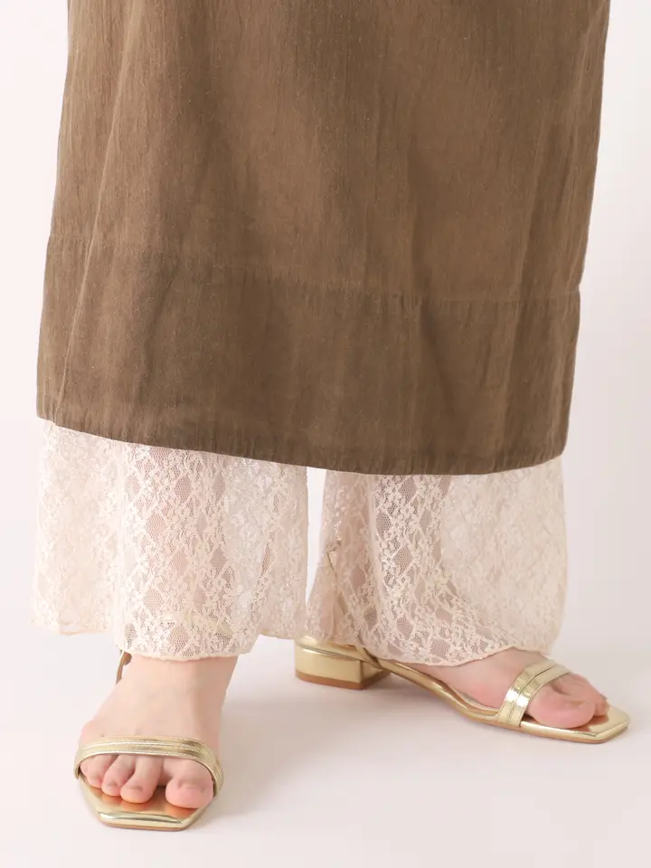 [連線優惠]靴下屋 閃耀蕾絲拼接11分內搭褲