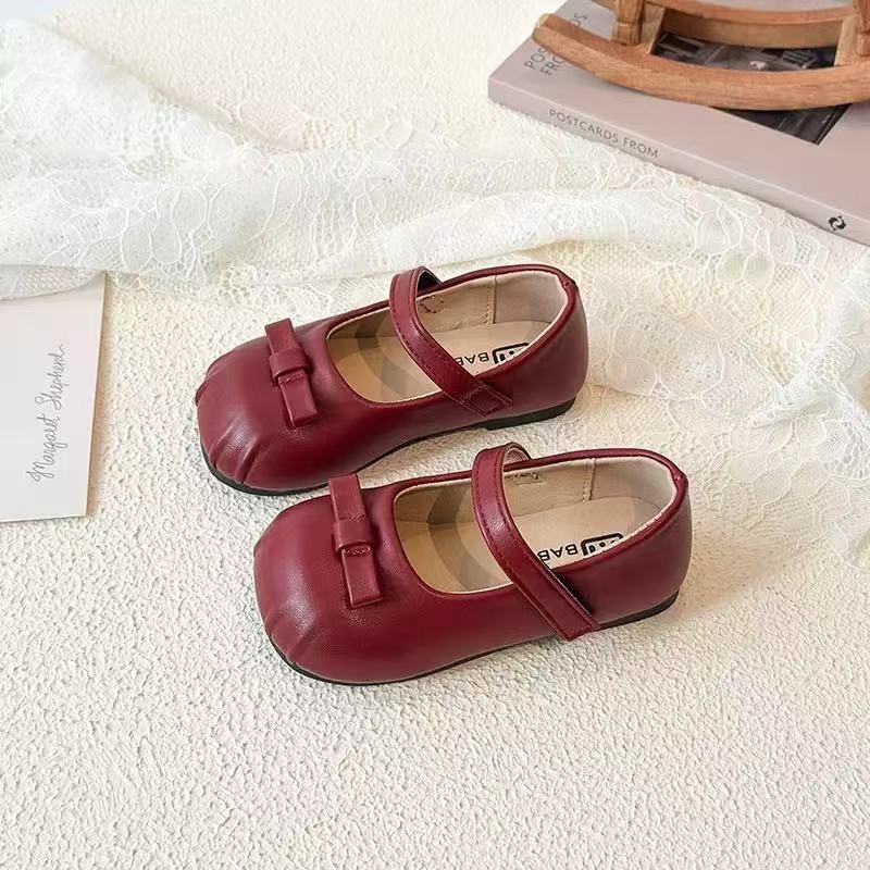 蝴蝶結素面娃娃鞋