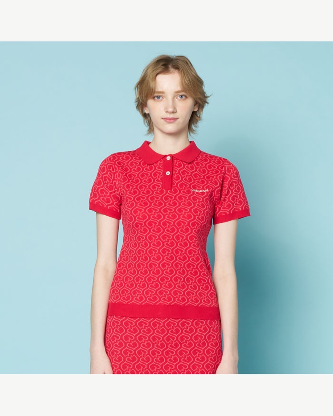 女士-Kedi Heart滿版針織短袖