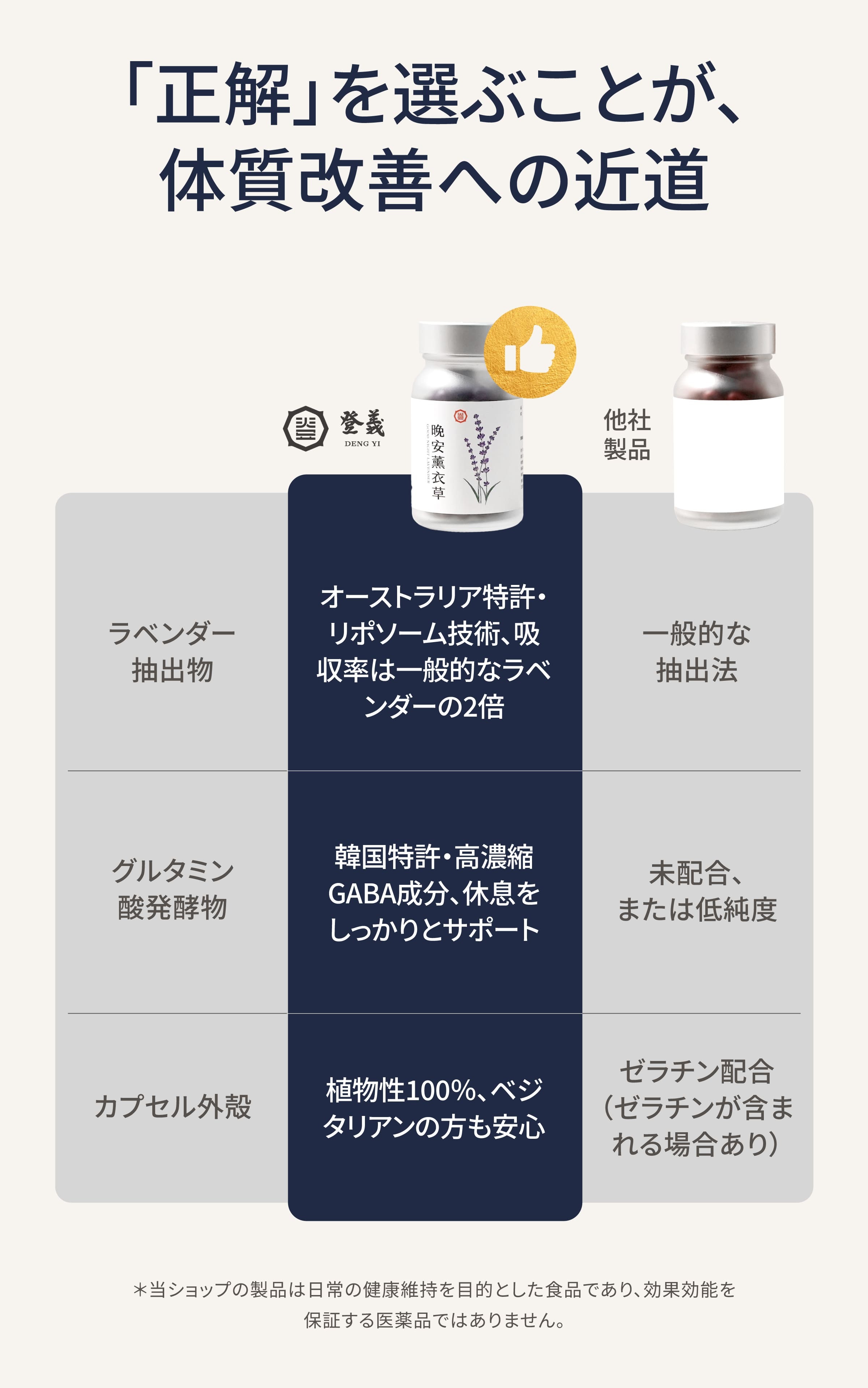 おやすみラベンダー 他社製品との比較