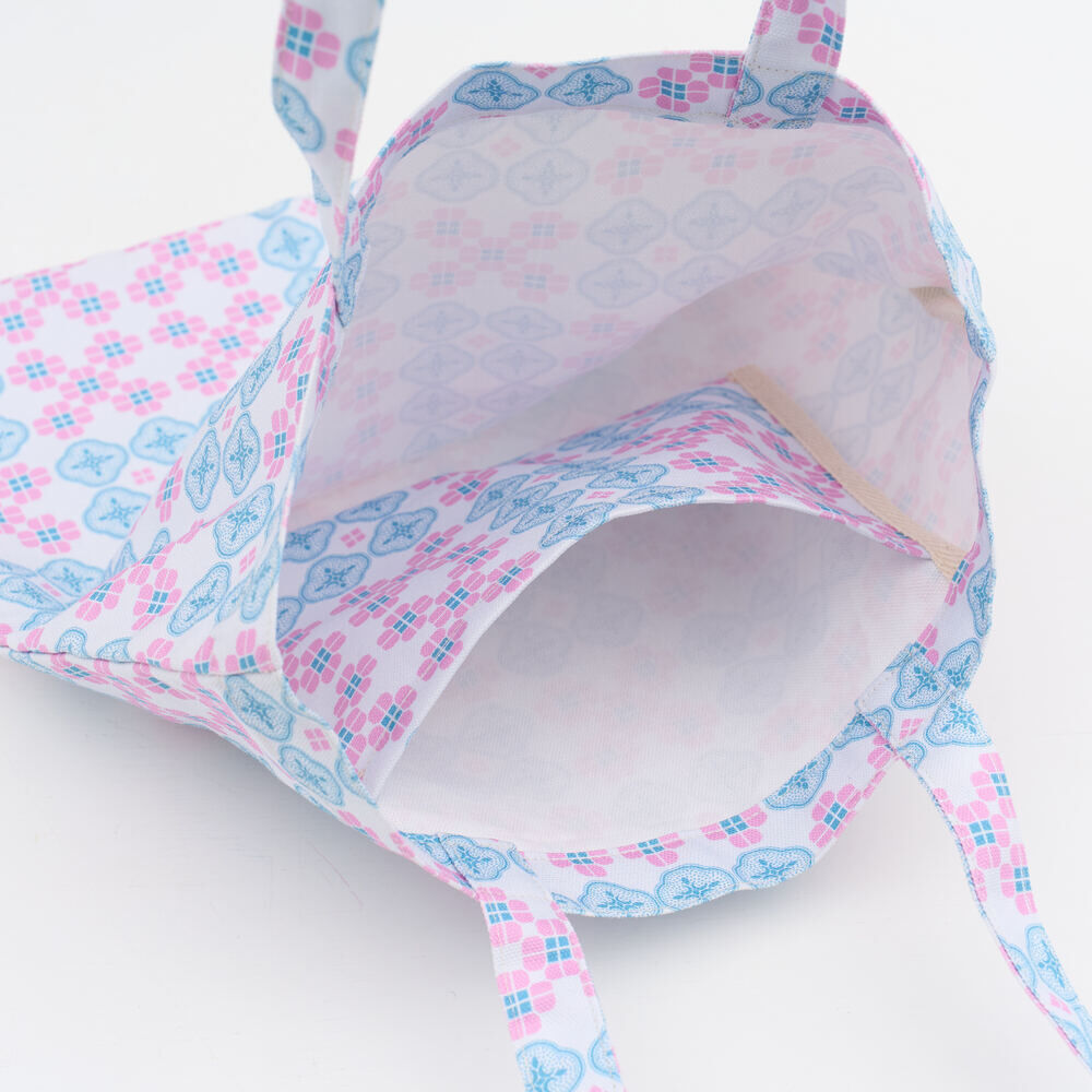 圓角方形購物袋/海棠花磚/丁香紫