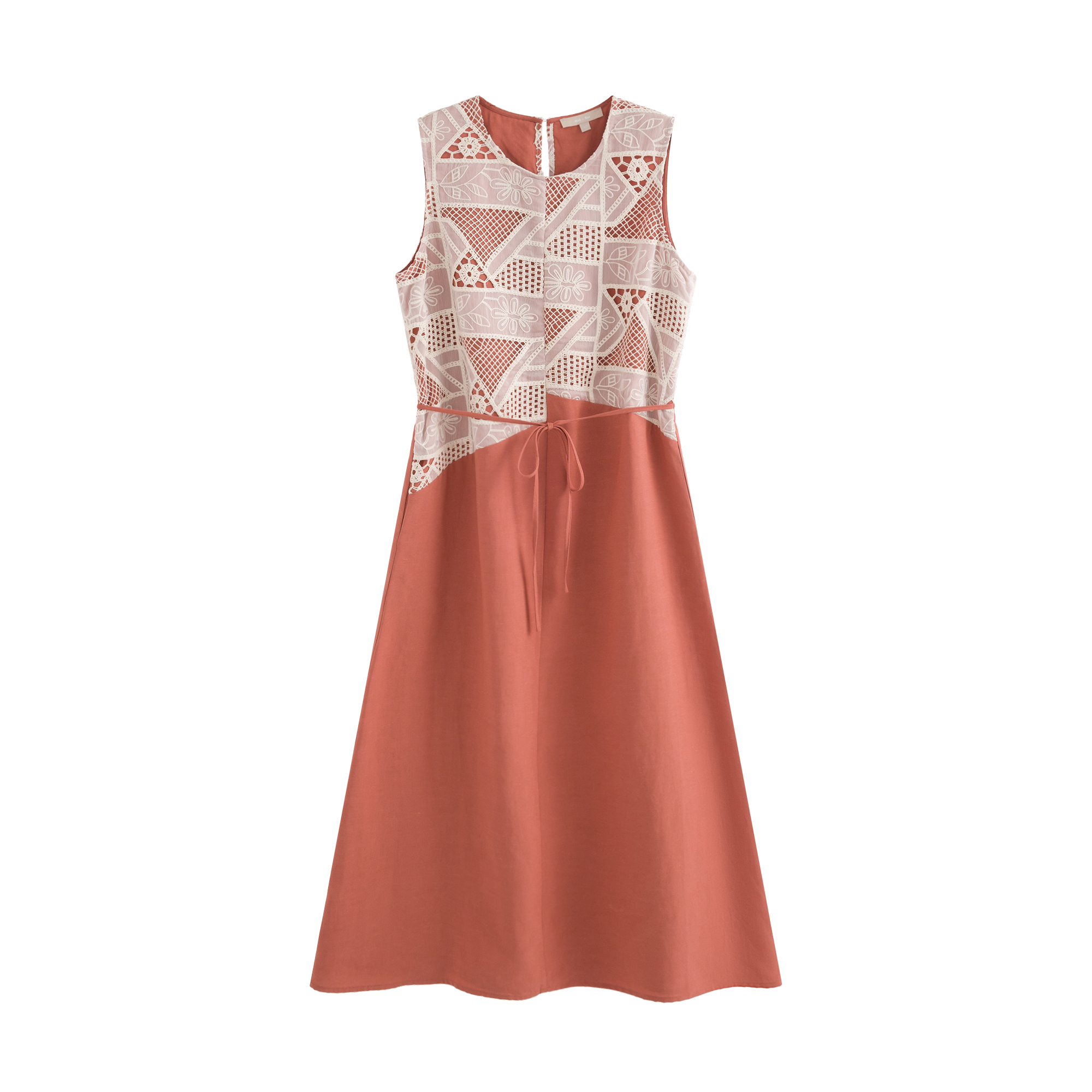 mi-tu 蕾絲拼接無袖連身裙