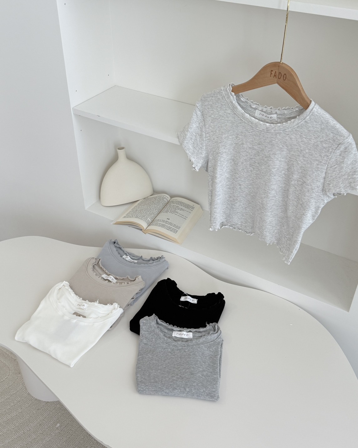 法朵Fado shop｜一見鍾情🤍軟綿綿捲邊短版T 021B092 六色