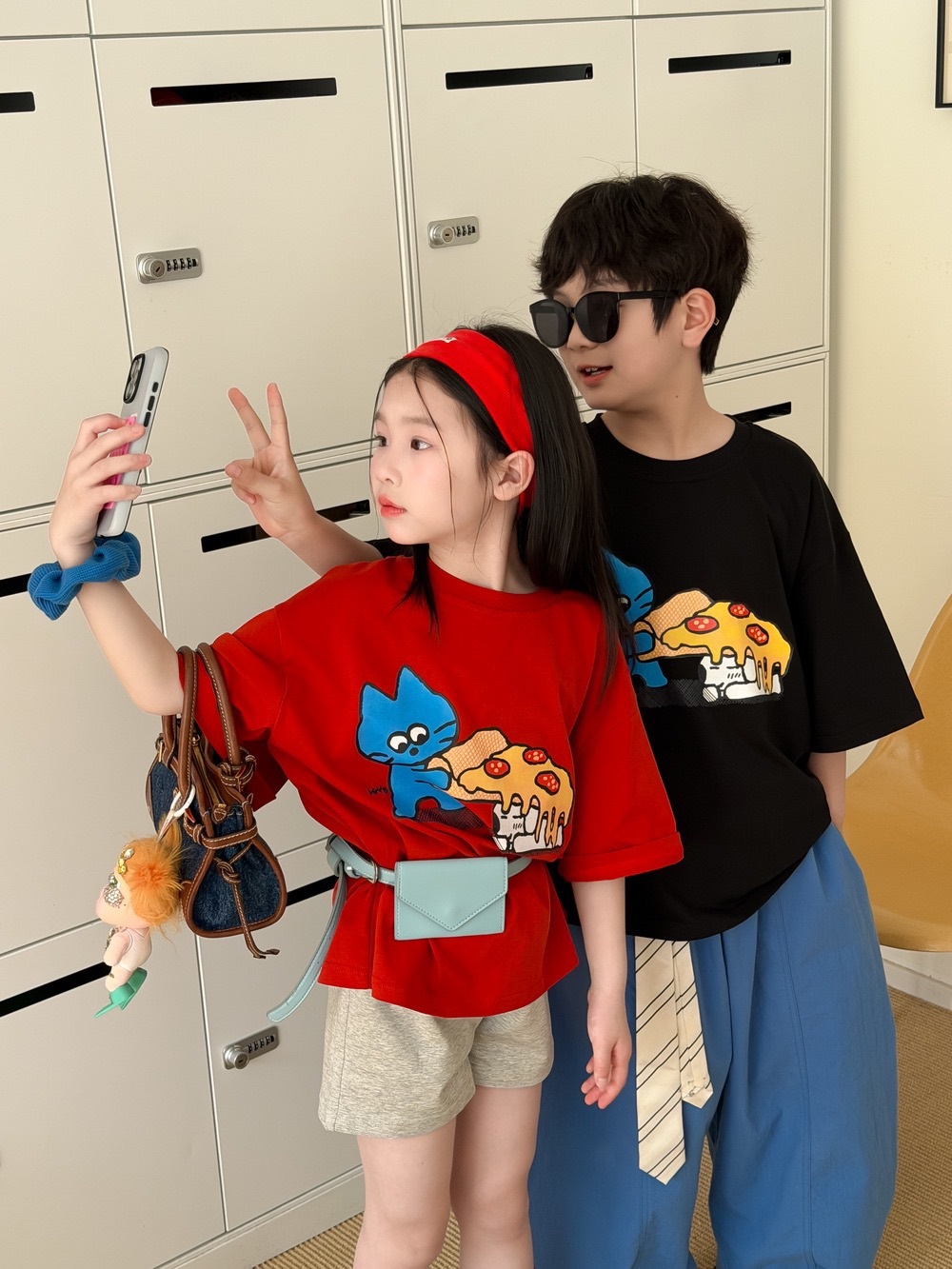 兩色披薩貓貓上衣