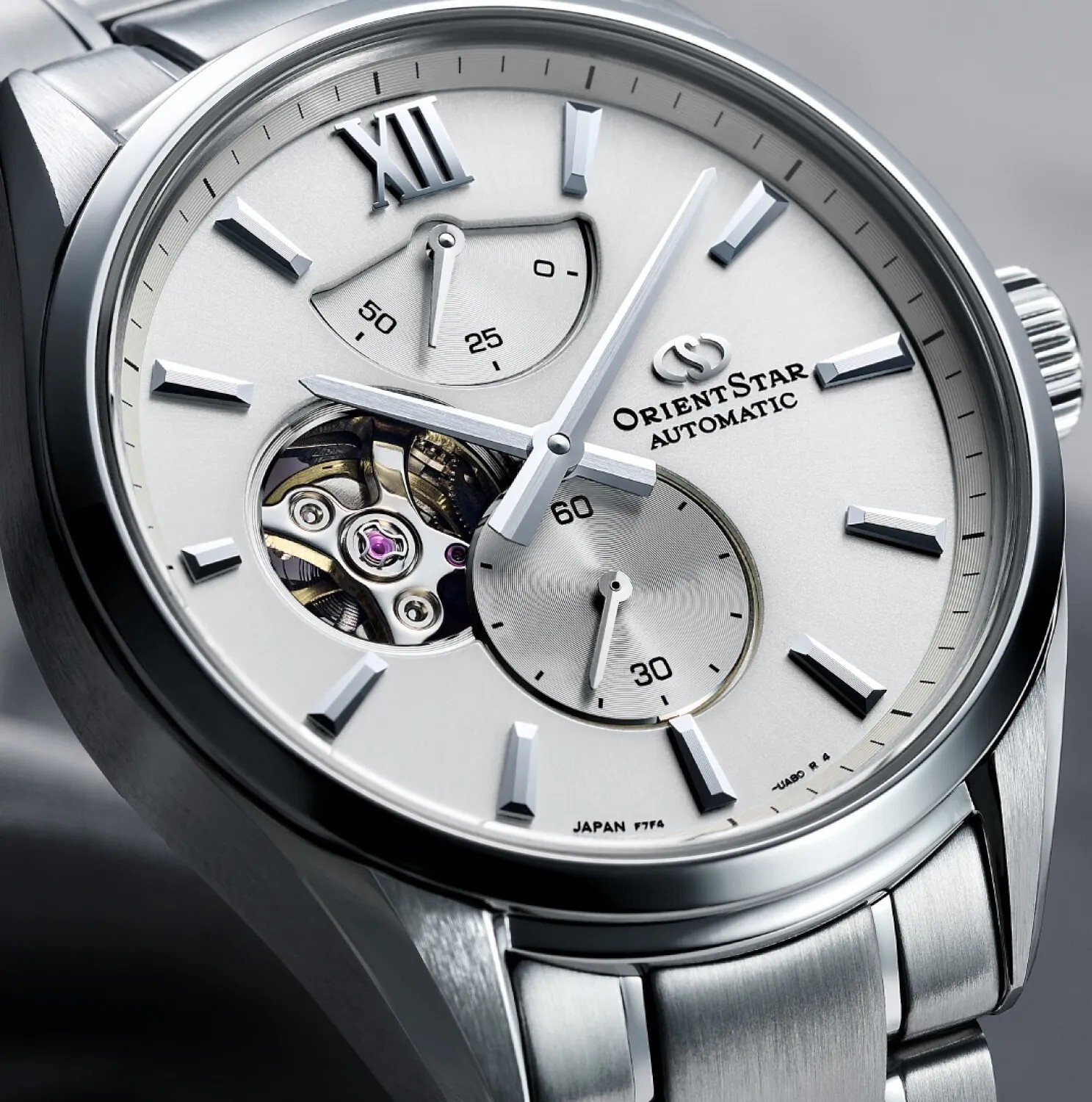 萬年鐘錶 - 東方錶  ORIENT STAR  東方之星  M34 F7優雅白面半鏤空機械錶 RE-BY0011S 錶徑 : 40mm