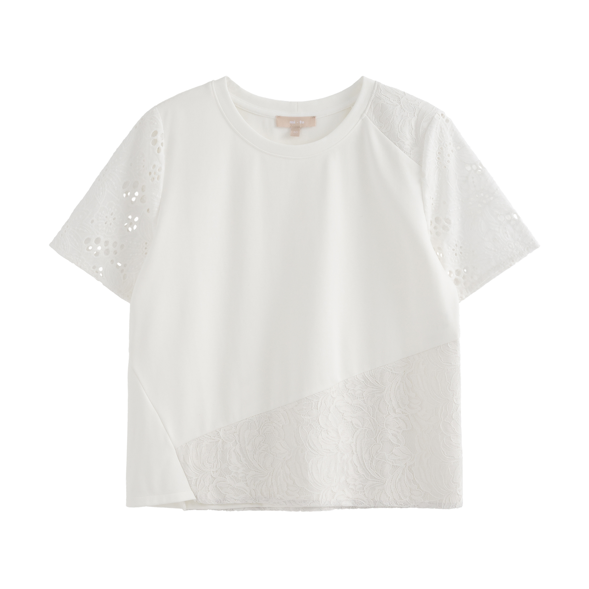 mi-tu 蕾絲鉤花T恤