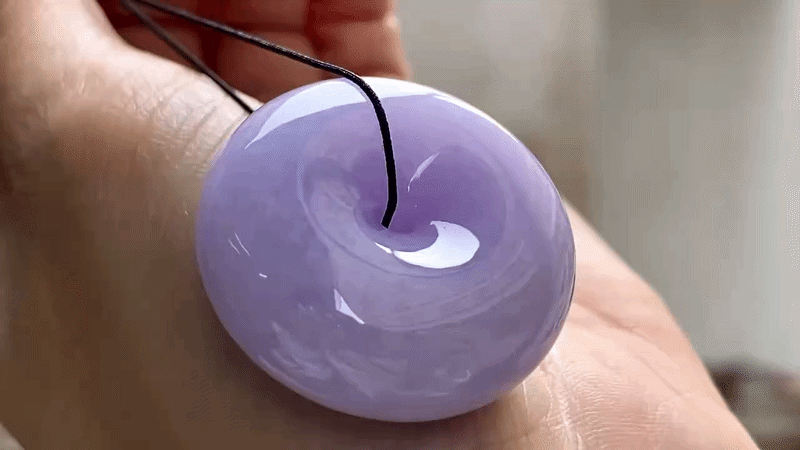 326422 翡翠春紫平安扣 (30mm直徑)