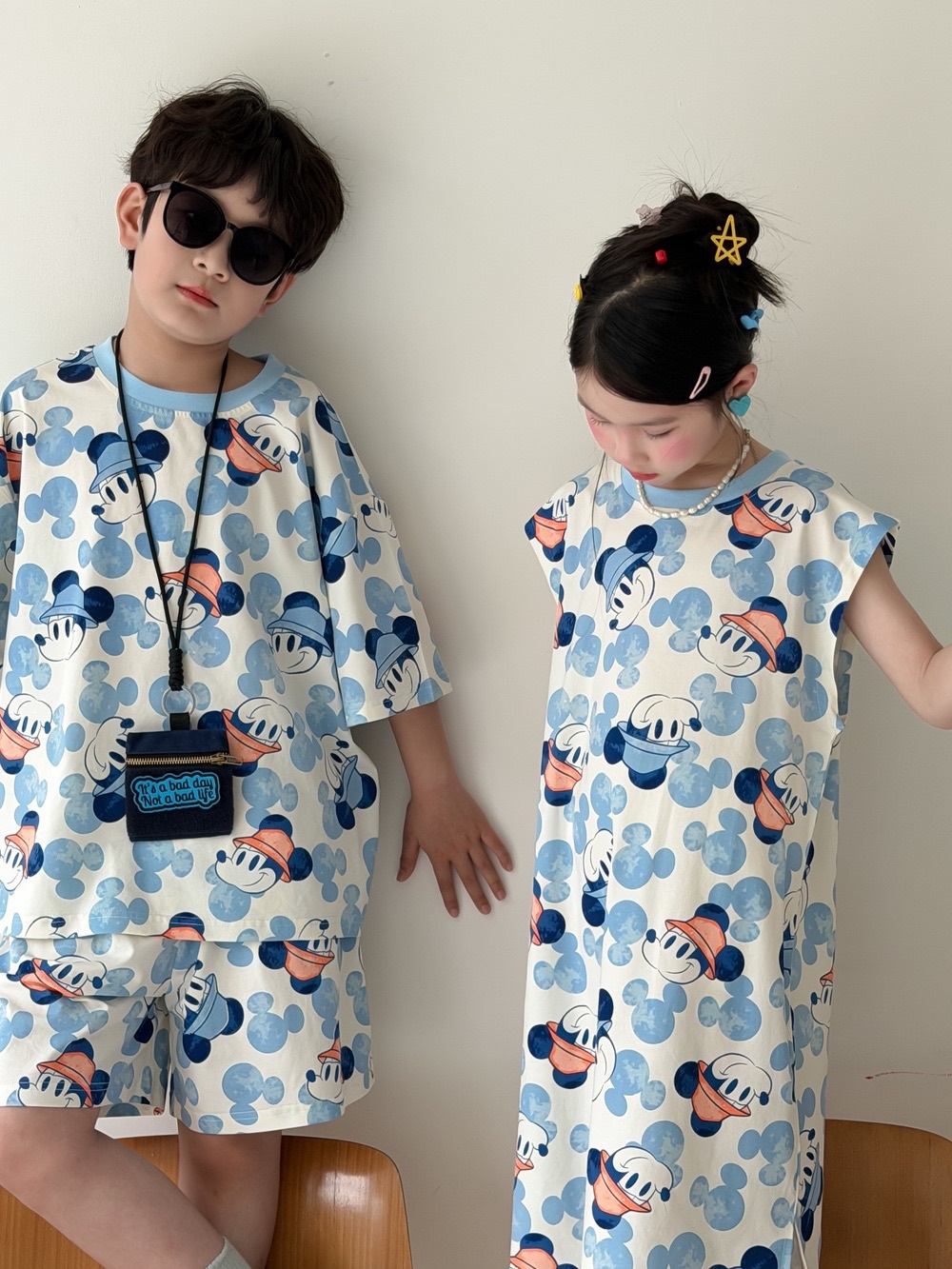 兄弟姐妹一起穿_藍色老鼠洋裝/套裝