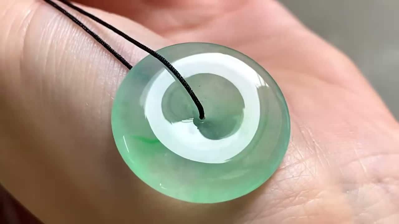 326423 翡翠金絲綠平安扣 (25mm直徑)