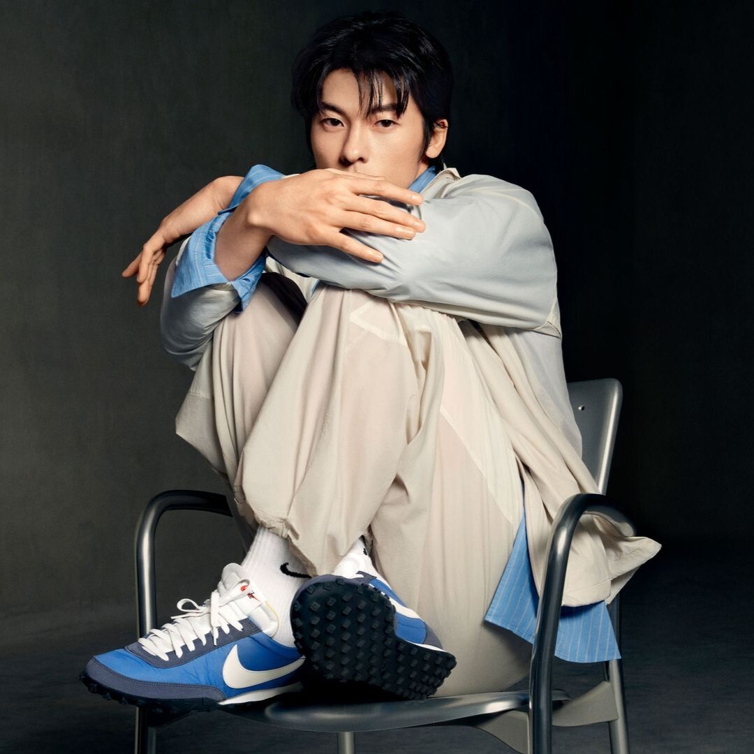 男鞋 NIKE WAFFLE RACER 藍色 許光漢同款 鬆餅格紋 復古 支撐 阿甘鞋 休閒鞋【IM8658-401】