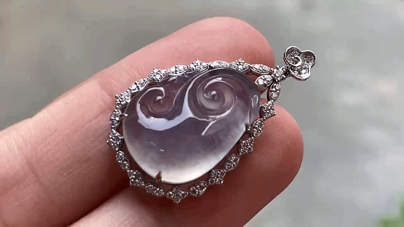 326425 翡翠玻璃鋼如意吊墜