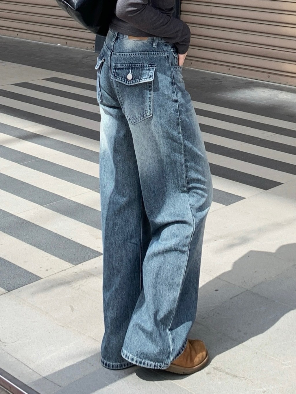 （部分現貨）「FOR GIRLS」NJ327 水洗刷色 口袋造型直筒牛仔褲 梨形必買!!! 卡寶褲