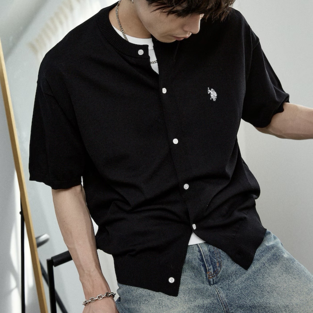 PUBLUX x U.S. POLO ASSN. 涼爽 圓領 夏季針織衫 開襟衫 短袖