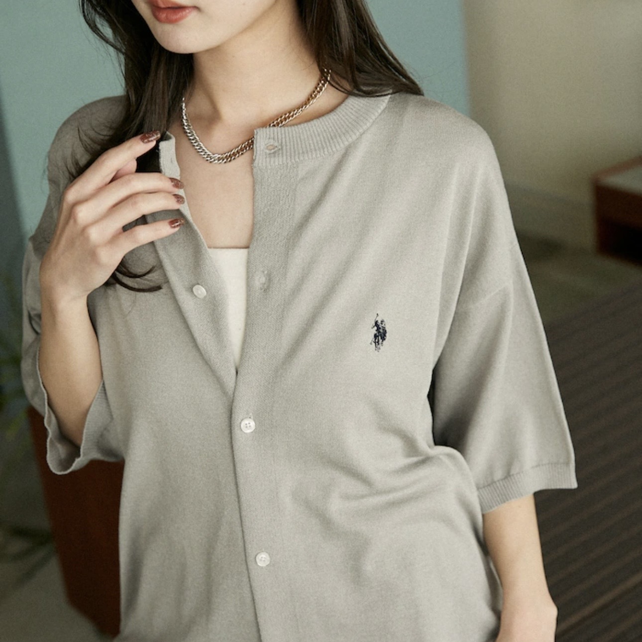 PUBLUX x U.S. POLO ASSN. 涼爽 圓領 夏季針織衫 開襟衫 短袖