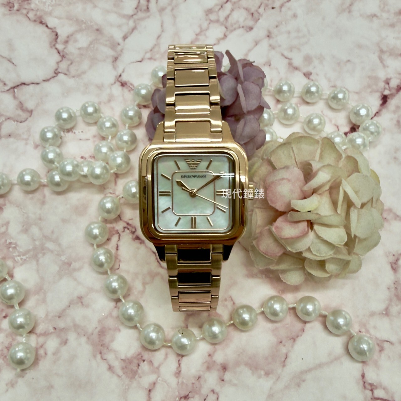 【EMPORIO ARMANI 亞曼尼】Genni 方形女錶AR11743 26mm 現代鐘錶